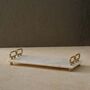 Handmade Marble Rectangular Tray With Double Gold Handles, thumbnail 1 of 2