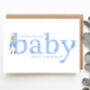 Personalised Blue Rabbit Baby Shower Card, thumbnail 3 of 5