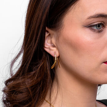 Sycamore Front And Back Earrings In Gold Vermeil, 4 of 5