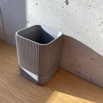 Ribbed Square Jar / Pen Holder | Concrete Jesmonite, 5 of 7