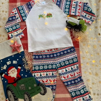 Vintage Tractor Christmas Pyjamas, 3 of 3