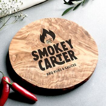 Personalised Logo Engraved Round Cheeseboard, 3 of 4