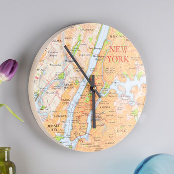 Personalised Map Location Round Wall Clock For Him, 4 of 4