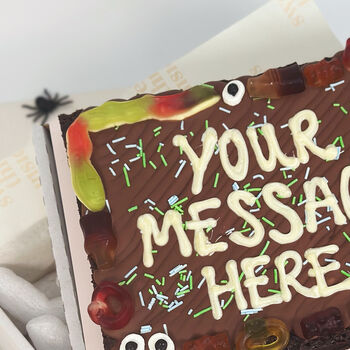 Personalised Halloween Letterbox Brownie Slab, 2 of 2