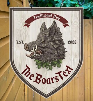 Boars Head Personalised Home Pub Sign Man Cave Sign, 4 of 8