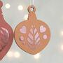 Christmas Tree Decoration Set, Pink With Rose Gold, thumbnail 2 of 4