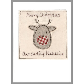 Personalised Reindeer 1st Christmas Card For Girl / Boy, 7 of 9