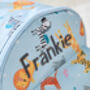 Personalised Blue Safari Mini Backpack With Compartment, thumbnail 3 of 7