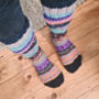 Fair Isle Folk Sofa Socks 100% Wool, thumbnail 3 of 6