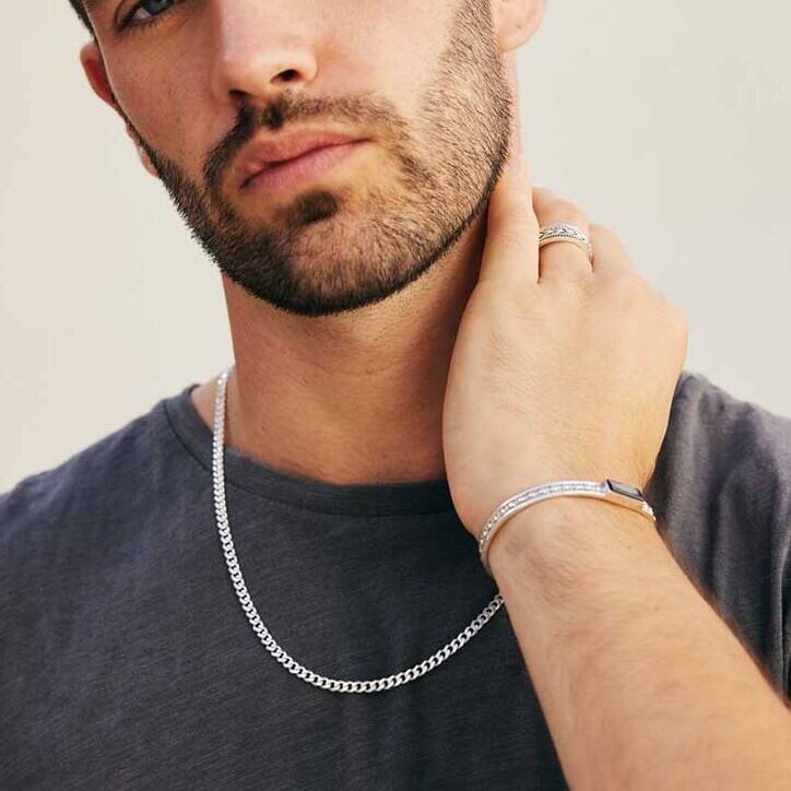 Men's Sterling Silver Cuban Curb Chain, 1 of 11
