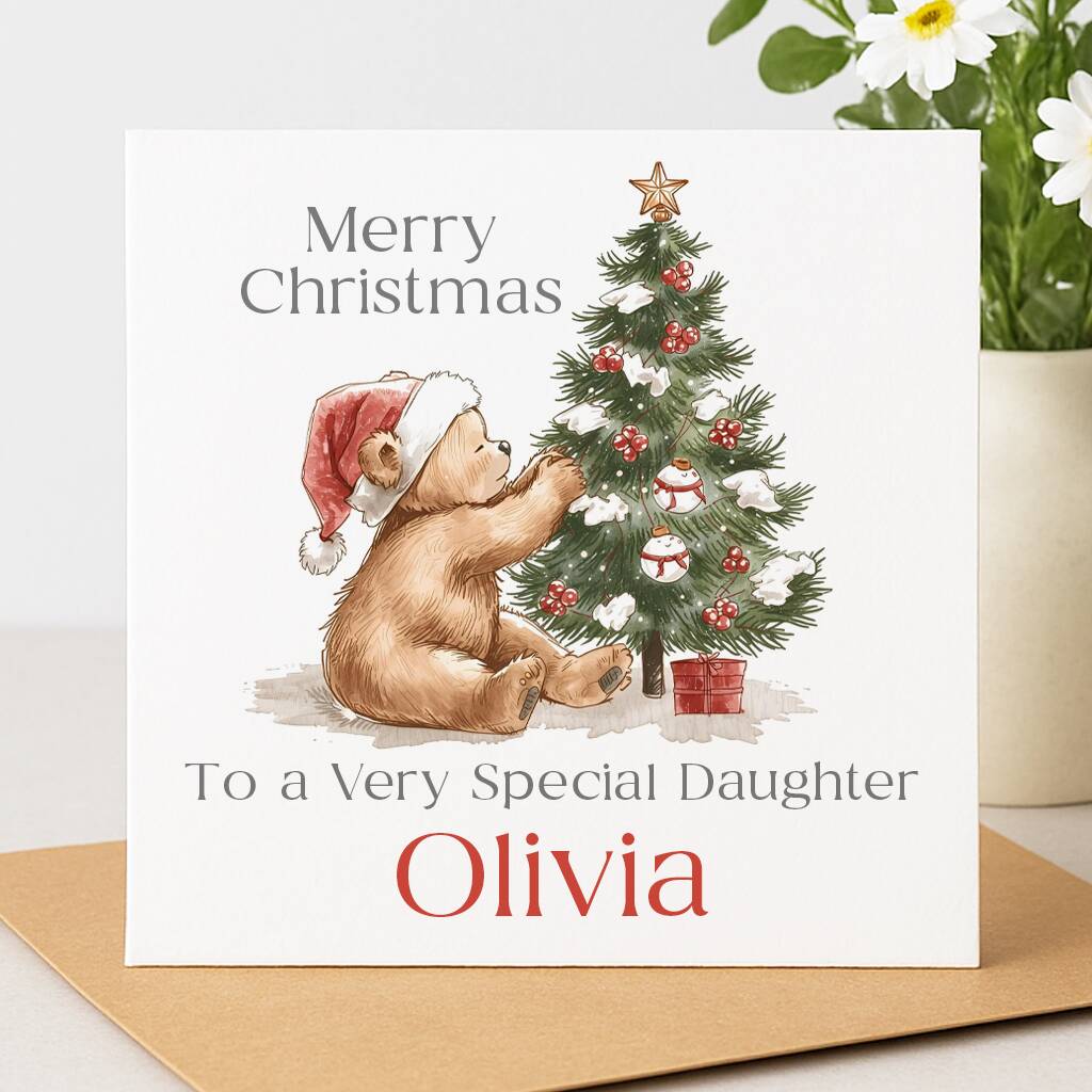 Personlised Bear Christmas Card, 1 of 2