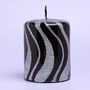 G Decor Black And Silver Spiral Glitter Glass Candles, thumbnail 5 of 7