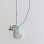 The Duo Moonstone Necklace, Silver, thumbnail 7 of 10