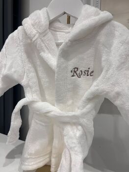 Personalised Embroidered Baby Dressing Gown, 4 of 5