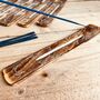 White Washed Carved Design Incense Stick Holder, thumbnail 2 of 8