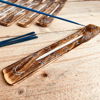 White Washed Carved Design Incense Stick Holder, 2 of 8
