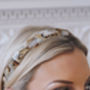 Gold Textured Feather Hair Band Two Widths, thumbnail 2 of 8