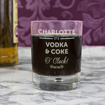 Personalised Its… O Clock Tumbler Bubble Glass, 2 of 5