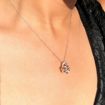 Gold Infinity Knot Silver Necklace, 4 of 8