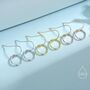 Open Circle Drop Hook Earrings In Sterling Silver, thumbnail 4 of 12