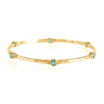 Holi Jewel Emerald Bangle Silver Or Gold Plated, 5 of 10