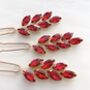 Vibrant Red Crystal Hair Pins, thumbnail 2 of 7