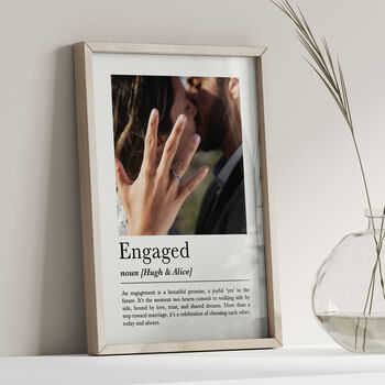 Personalised Engaged Print, Engagement Gift, 6 of 7