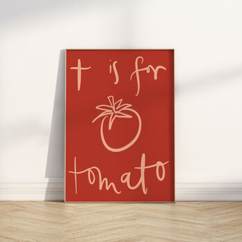 T Is For Tomato Red Food Print Artwork Illustraion, 2 of 3