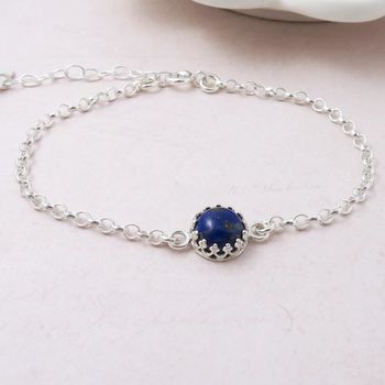 Lapis Lazuli Bracelet Sterling Silver, 3 of 4