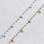 Cz Turquoise Gold Plated Or Sterling Silver Anklet, thumbnail 3 of 5