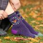 Women's Bamboo Socks Highland Cow Wreath, thumbnail 1 of 6