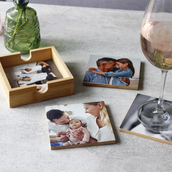 Set Of Bamboo Photo Coasters First Mother's Day, 7 of 12