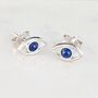 The Evil Eye Lapis Lazuli Stud Earrings, Sterling Silver, thumbnail 4 of 7