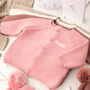 Personalised Blush Pink Luxury Cotton Baby Cardigan, thumbnail 1 of 12