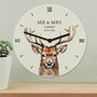 Personalised Watercolour Stag Wooden Clock – Christmas Gift, thumbnail 4 of 4