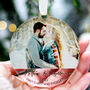 Personalised Photo First Christmas Engaged Decoration, thumbnail 1 of 9