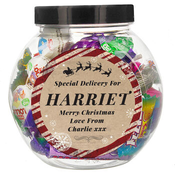 Personalised Special Delivery Sweet Jar – Stocking Filler, 4 of 4