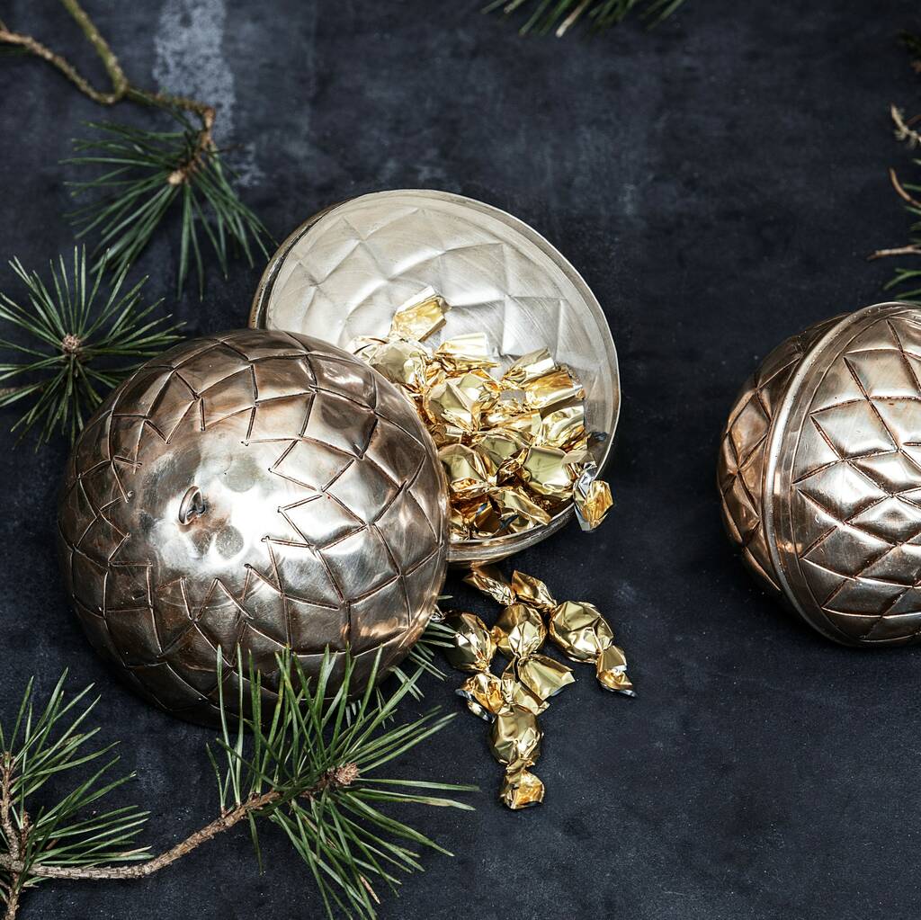 Hammered Metal Christmas Bauble By Ella James