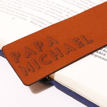 Personalised Name Leather Bookmark, 5 of 6