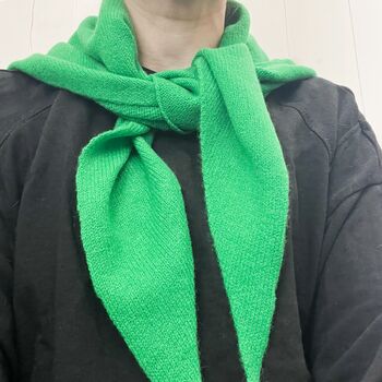 Lambswool Knitted Triangle Scarf With Stripe On Reverse, 10 of 10