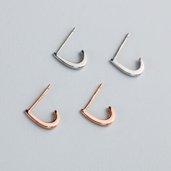 Sterling Silver Huggie Cuff Stud Earrings, 4 of 6