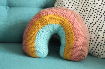 Knitted Rainbow Pillow, 3 of 7