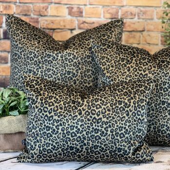Leopard Velvet Print Cushion, 11 of 12