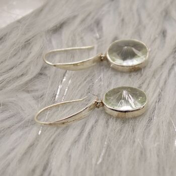 Green Amethyst Earrings Crafted In Sterling Silver, 4 of 6