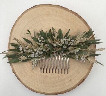 Dried Eucalyptus Flower Hair Comb, 3 of 4