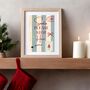 A4 Christmas Art Print, Santa Please Stop Here, Family Christmas, Children's Christmas, thumbnail 3 of 5