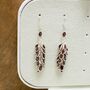 Sterling Silver And Garnet Crystal Waterfall Earrings, thumbnail 2 of 4