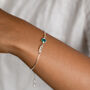 Sterling Silver Initial And Birthstone Slider Bracelet, thumbnail 5 of 10