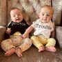 'Double Trouble' Baby Bib Set For Twins, thumbnail 1 of 4