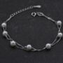 Sterling Silver Pearl Minimalist Charm Layer Bracelet, thumbnail 3 of 12